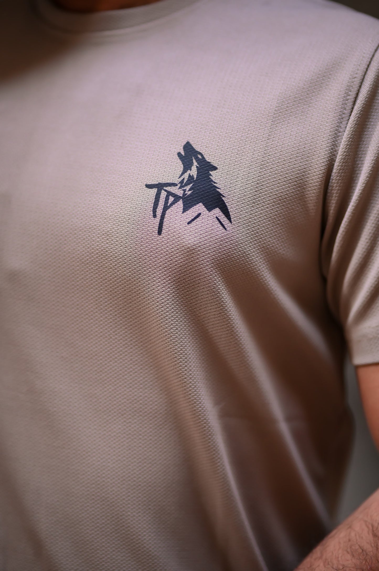 Beige Popcorn Textured T-shirt