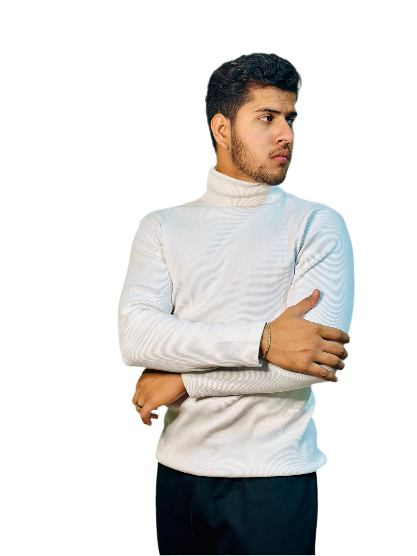 White High Neck Sweater