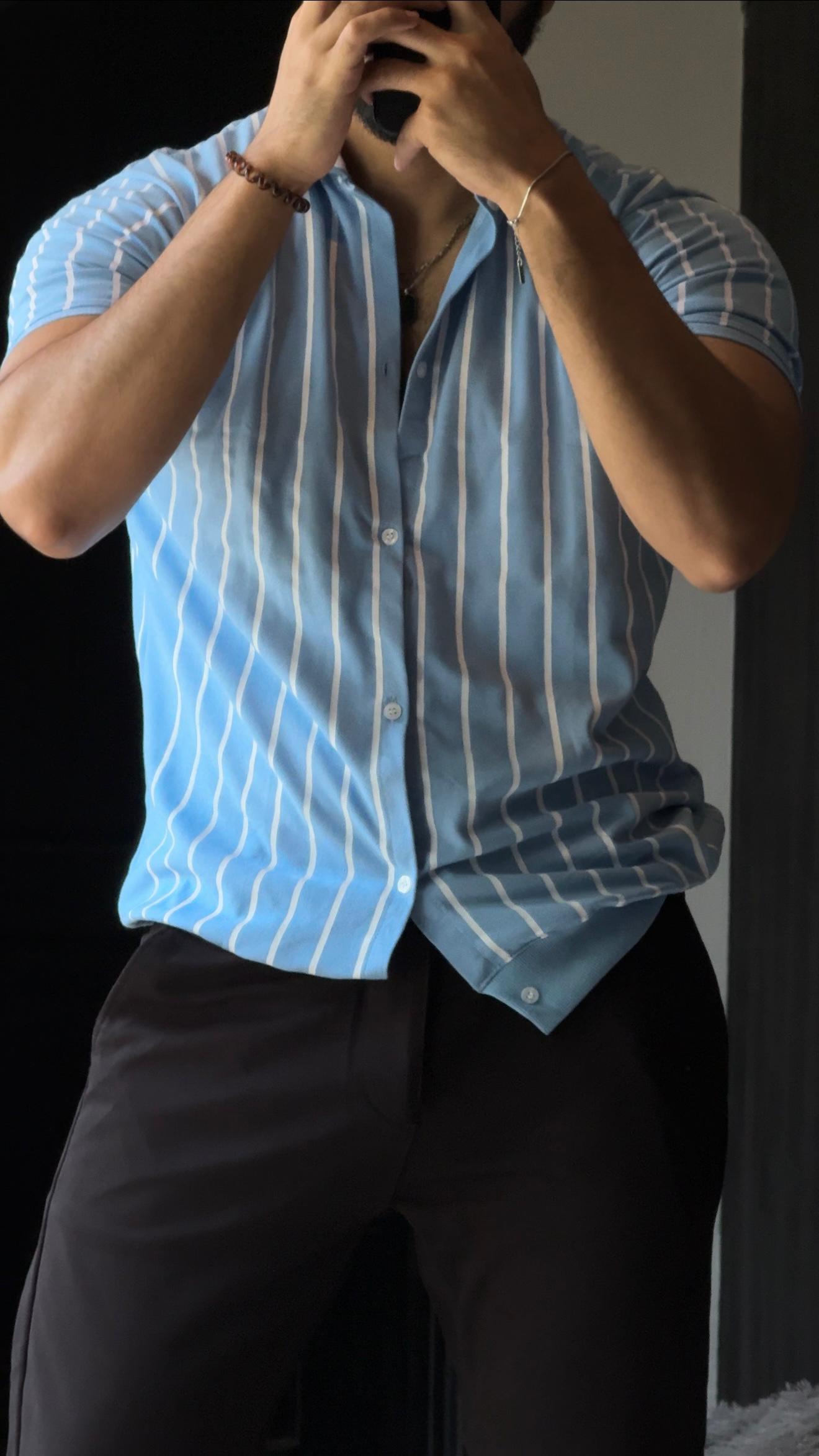 Aqua Old Money Lining Shirt