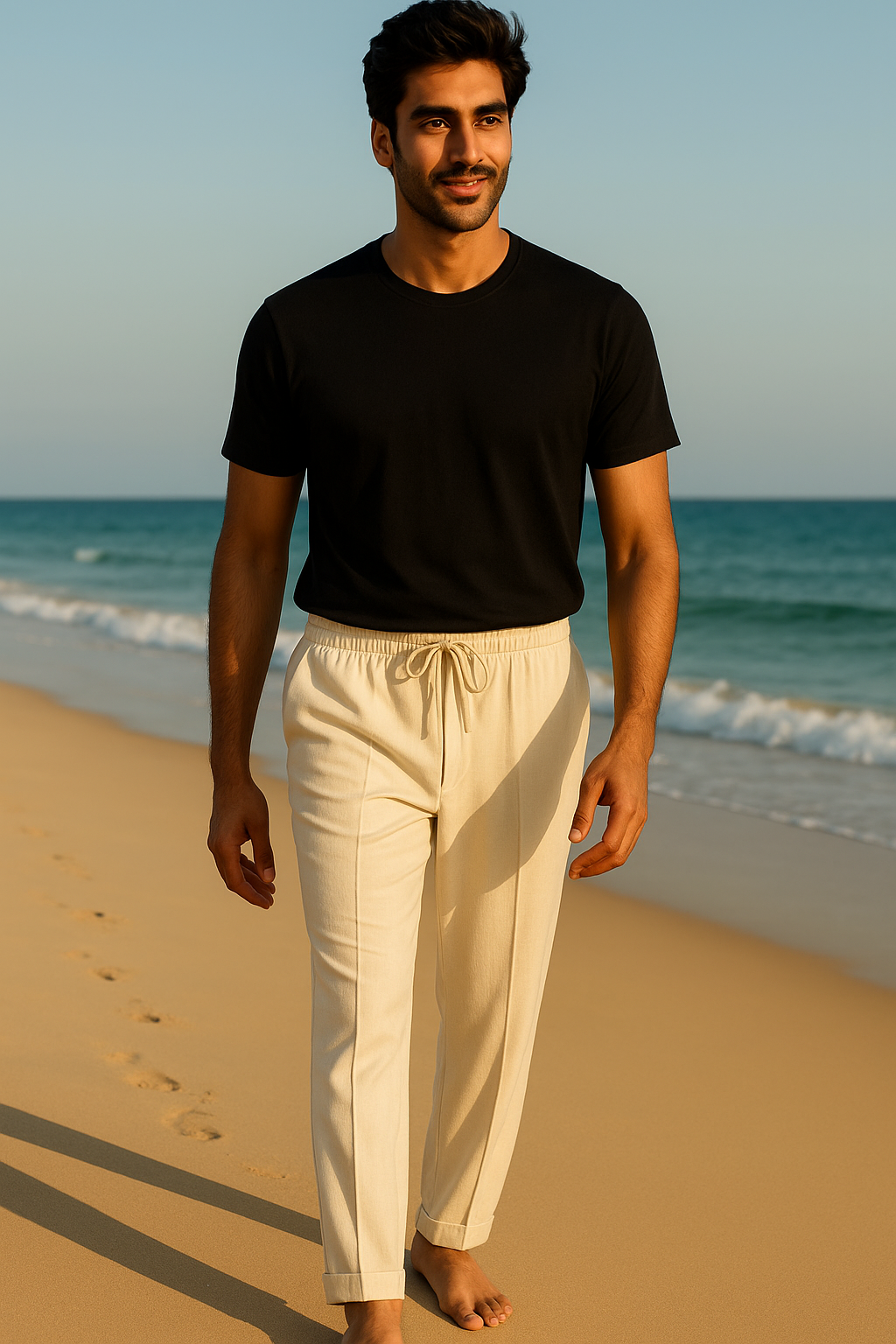 Off-white Stripe Line Cotton Trouser