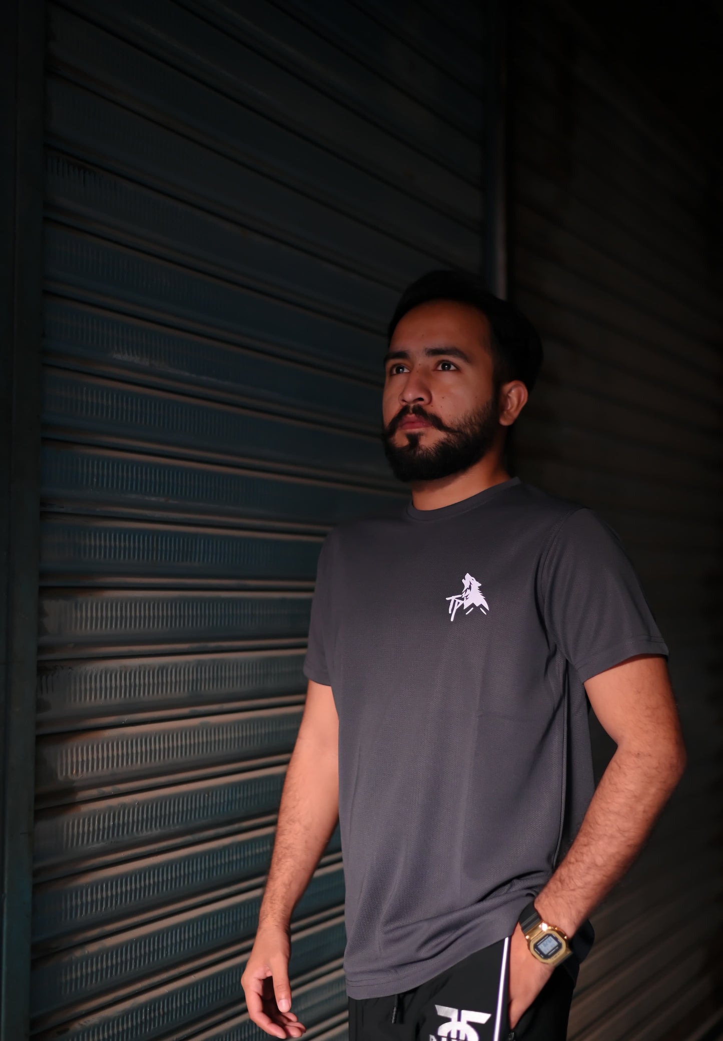Charcoal Grey Popcorn Textured T-shirt