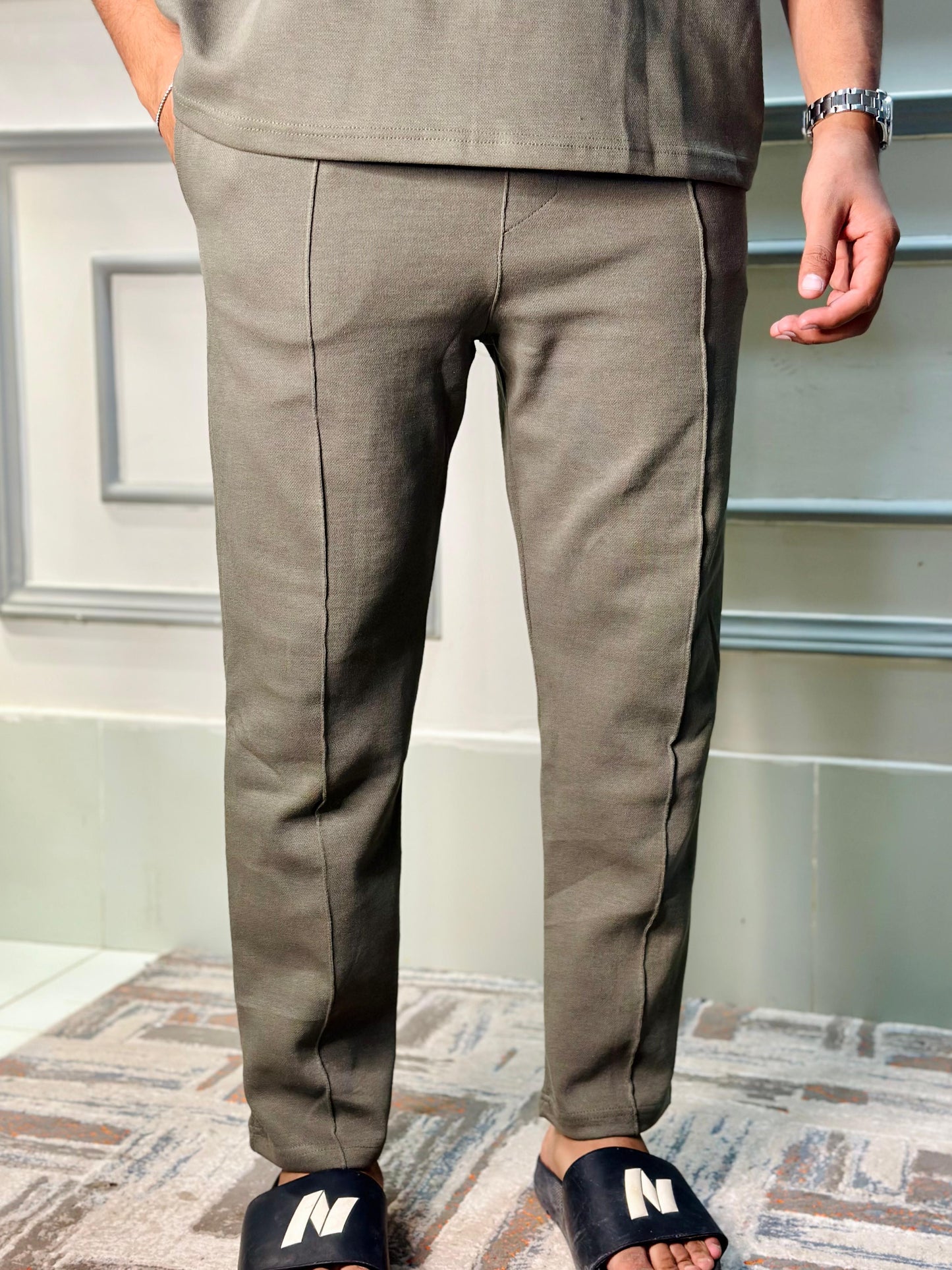 Olive Green 2-Piece Relaxed Fit