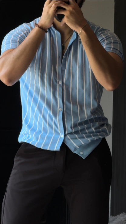 Aqua Old Money Lining Shirt