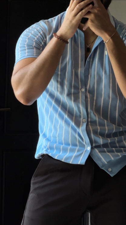 Aqua Old Money Lining Shirt