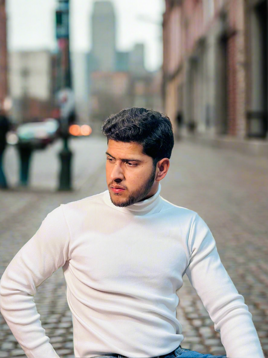 White High Neck Sweater