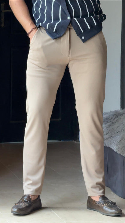 Beige Stretchable Chino