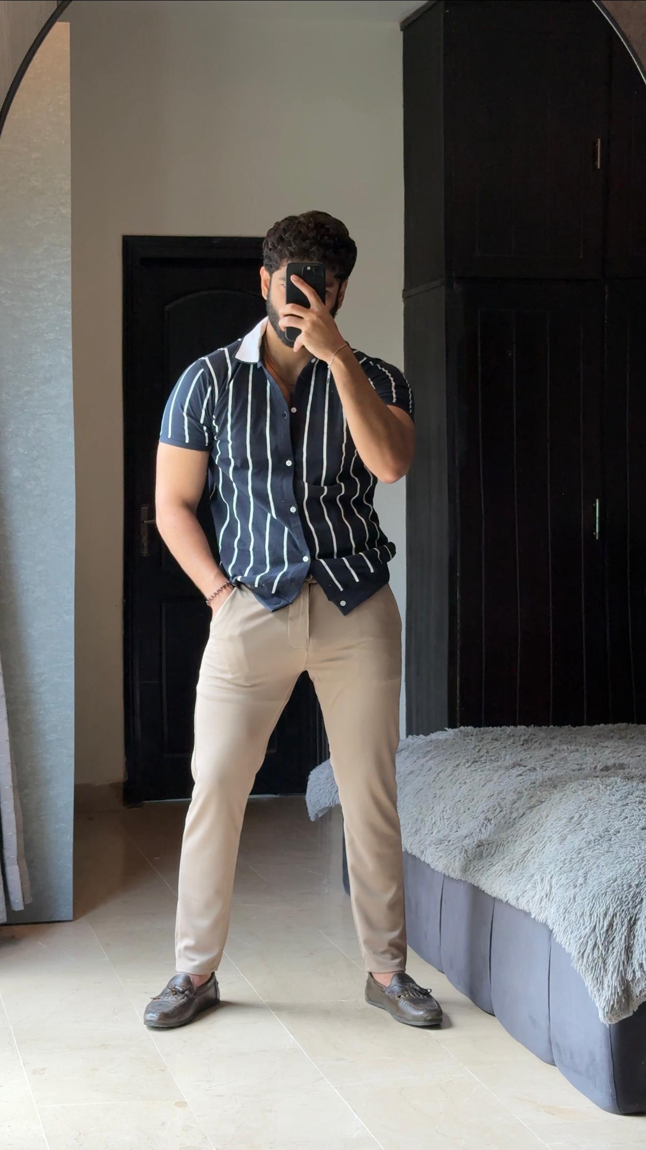 Beige Stretchable Chino