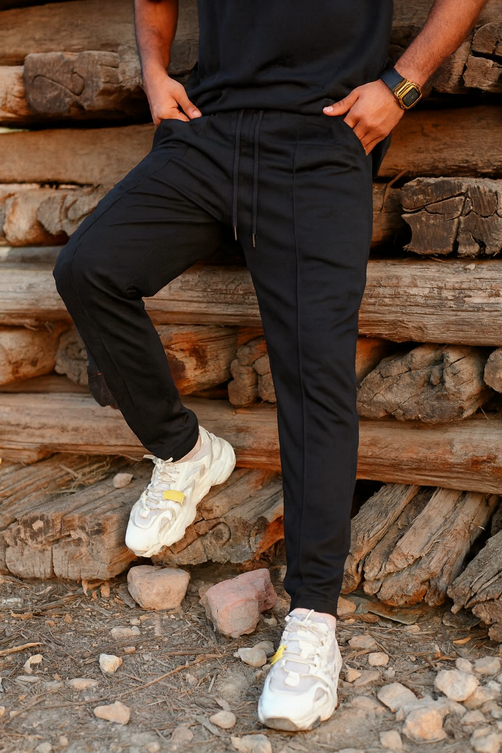 Black Stripe Line Trouser