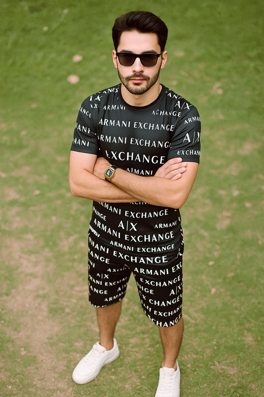 Black sublimation tracksuit with shorts