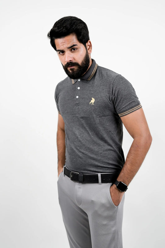 Charcoal Grey Polo – Understated Sophistication The Polo Magician