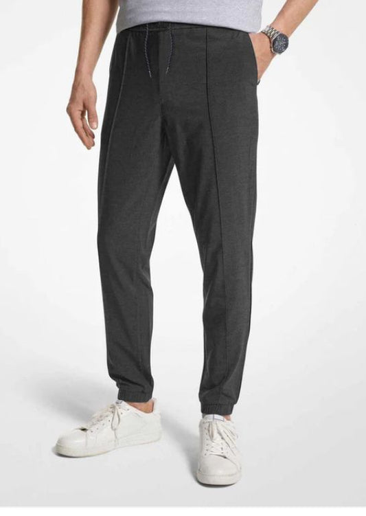 Dark Grey Stripe Line Loose Bottom Trouser