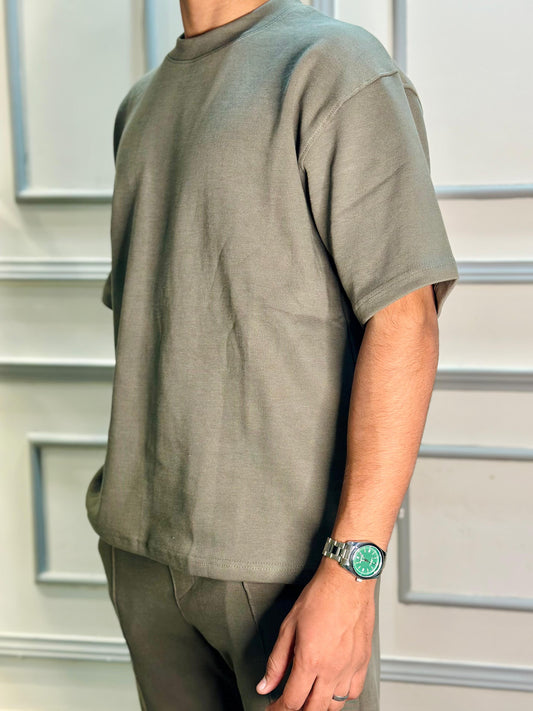 Olive Green 2-Piece Relaxed Fit